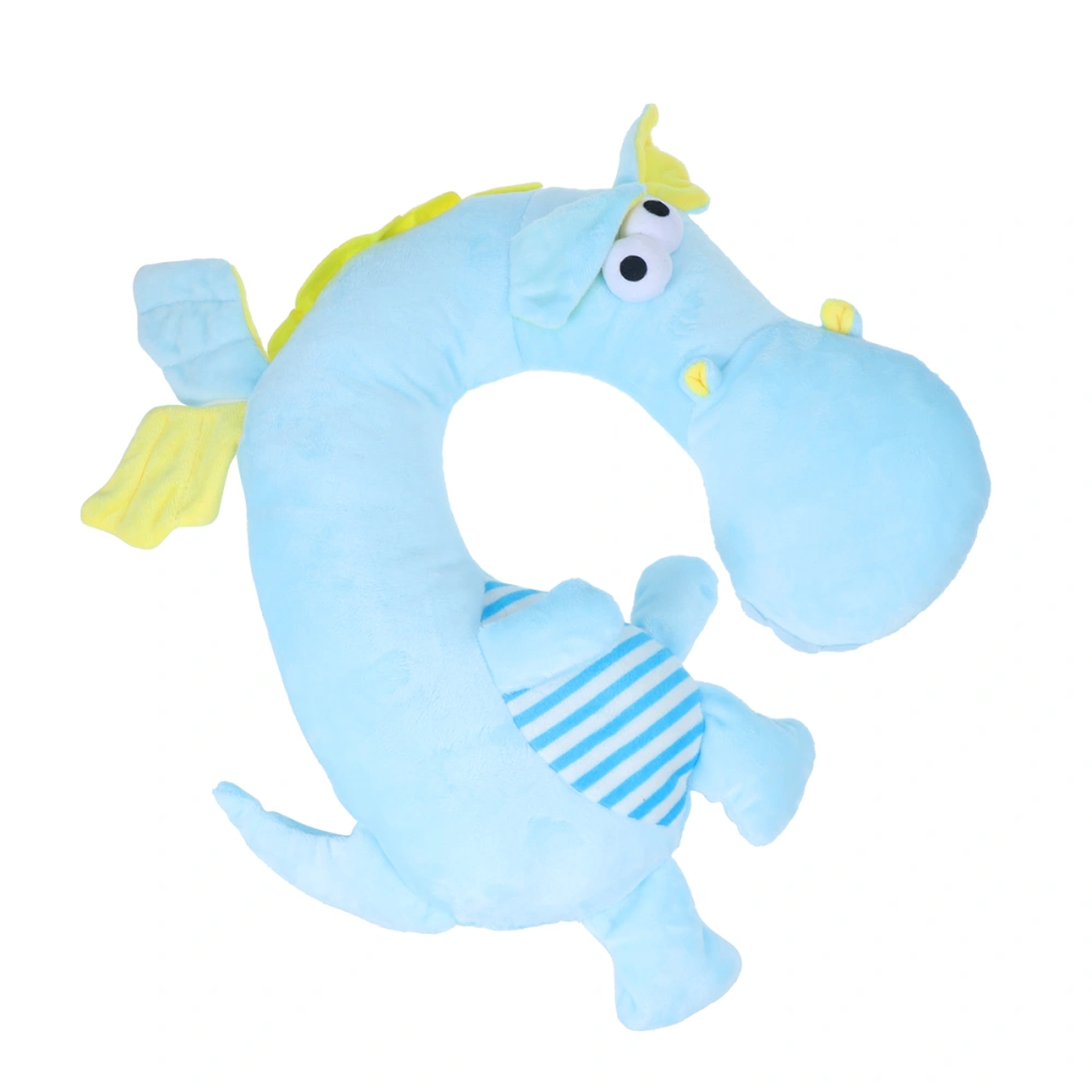 Cartoon Blue Dragon U Shape Pillow Animal Neck Pillow Neck Cushion for Home Office Travel