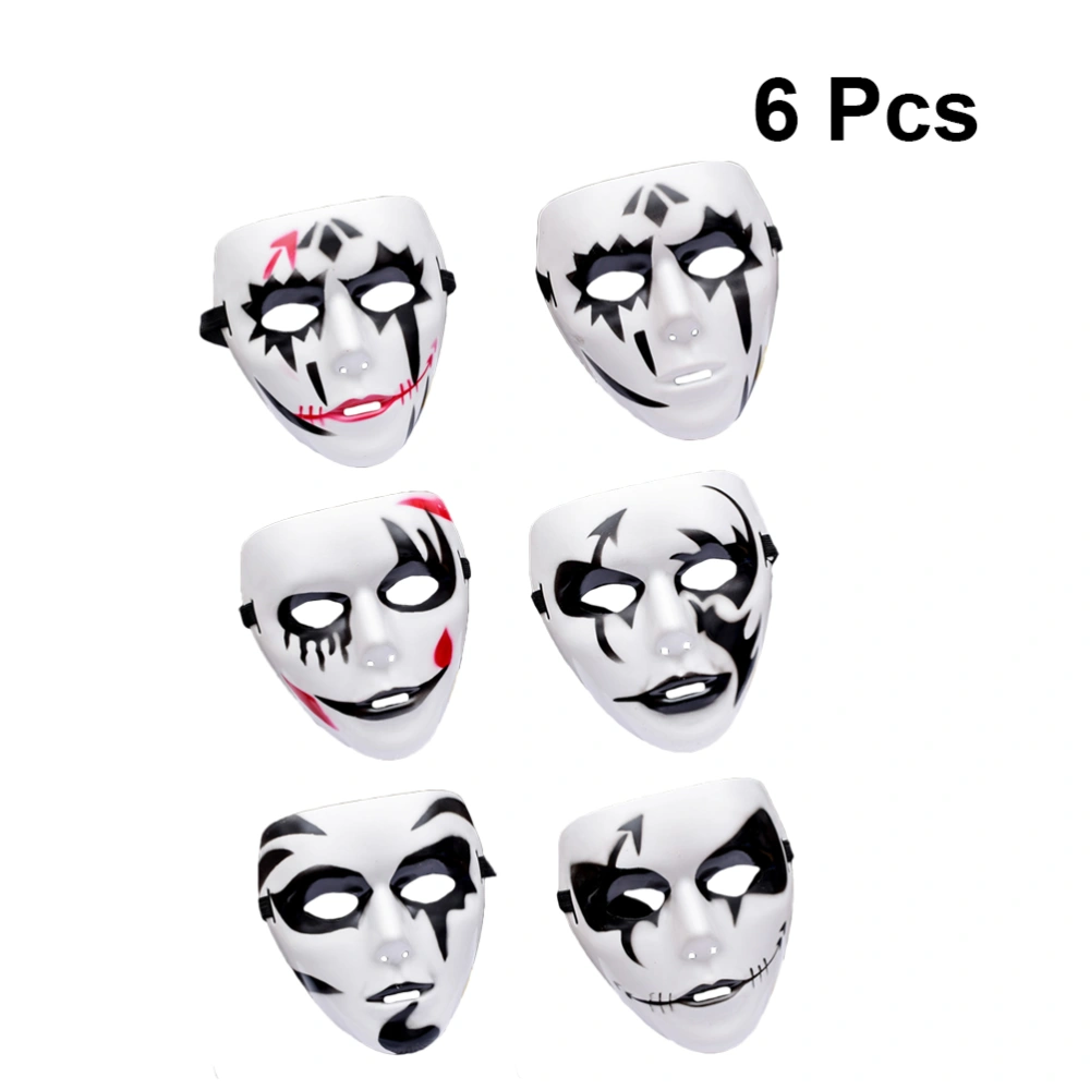 6pcs Halloween Costumes Mask Death Scary Creepy Horrible Face Mask Cosply Party Props