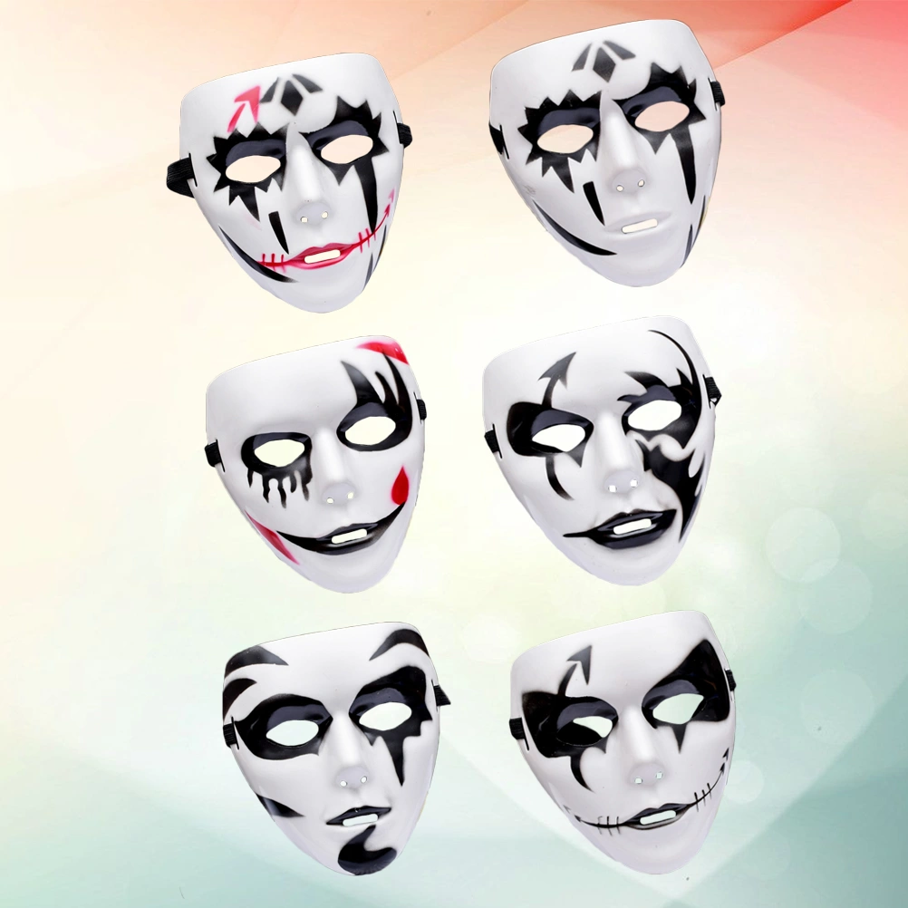 6pcs Halloween Costumes Mask Death Scary Creepy Horrible Face Mask Cosply Party Props