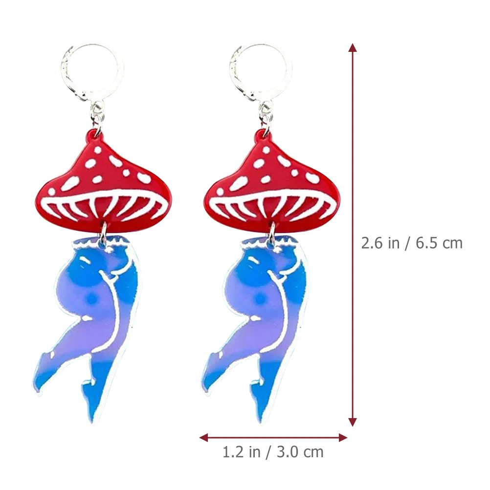 1 Pair Leg Mushroom Earrings Acrylic Earrings Dangle Earrings Party Gifts Fashion Earrings