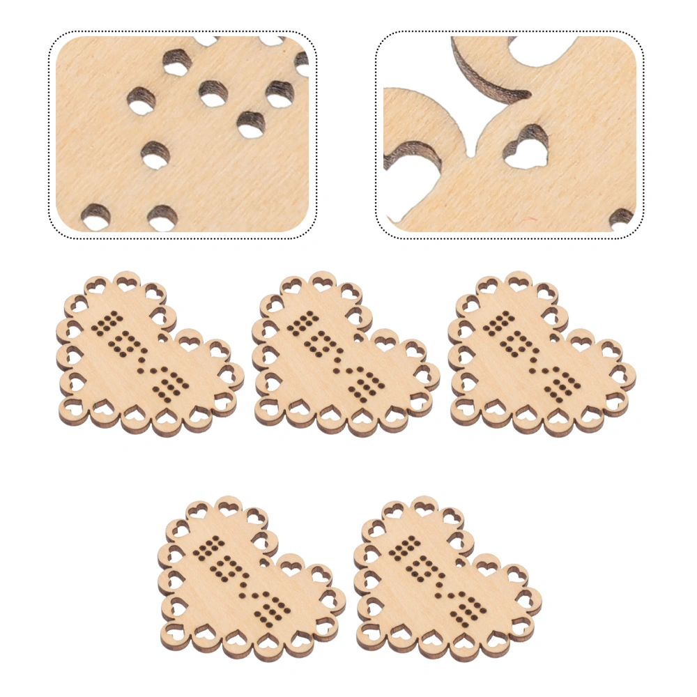 5Pcs Wooden Cross Stitch Chips DIY Gift Wooden Chip Pendant Mini Cross-stitch Board