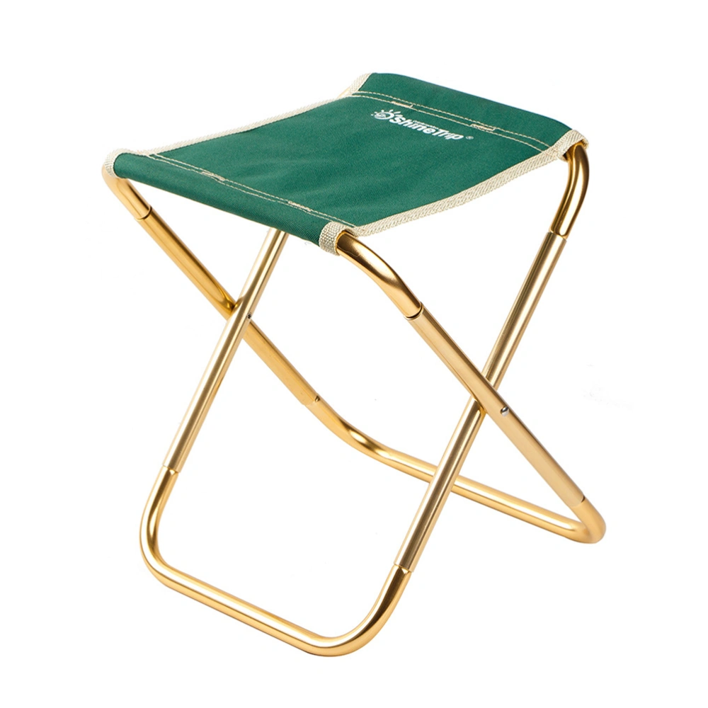 Portable Outdoor Aluminum Alloy Folding Camping Stool Lightweight Collapsible Chair for Hiking Fishing Travelling Beach (Green)