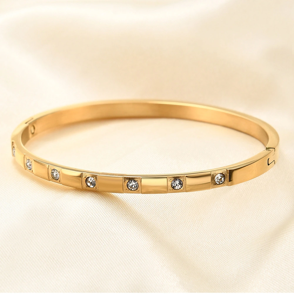 All-match Inlaid Zirconium Bracelet Fashion Couple Simple Bracelet