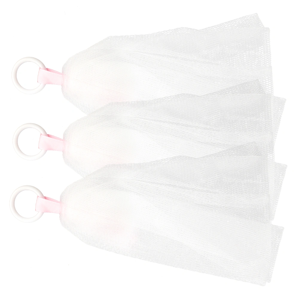 3pcs Exfoliating Mesh Soap Saver Pouch Bubble Net Handmade Soap Mesh Bag Body Facial Cleaning Netting