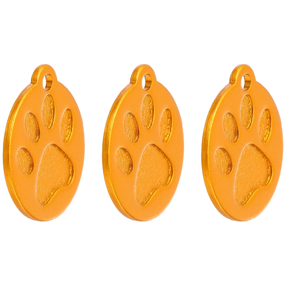 3Pcs Pet ID Tags Personalized Dog Tags Aluminium Dog Paw Shape Hanging Tags