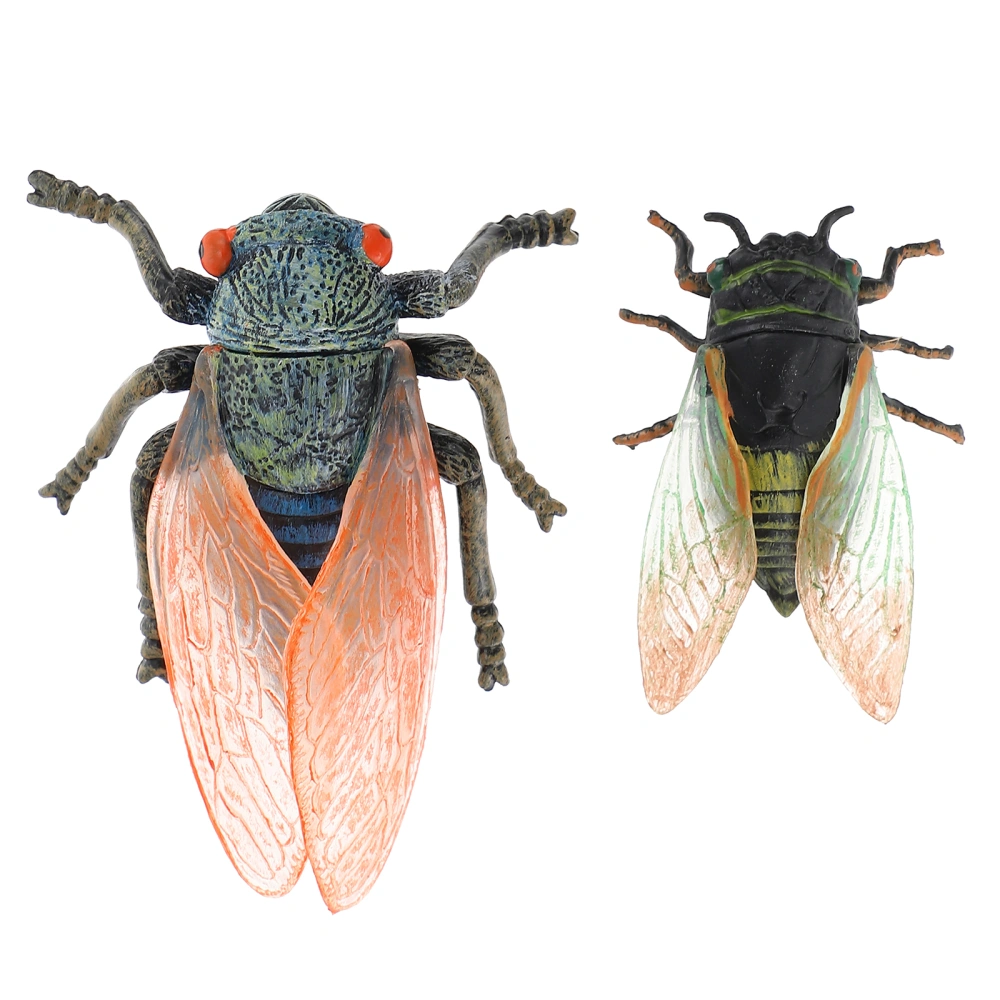 2Pcs Simulation Cicadas Toys Lifelike Insect Toys Children Cicadas Toys Educational Toys