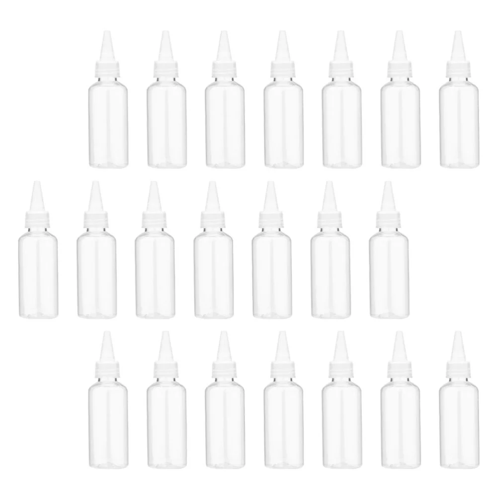 25Pcs 120ml Clear Plastic Bottle Squeeze Applicator Dispenser with Pointed Mouth