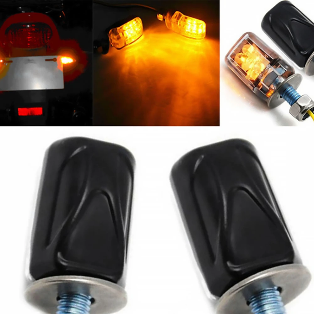 1 Pair of Motorcycle LED Turn Signal Motorbike Indicator Blinker for Motorcycle Black