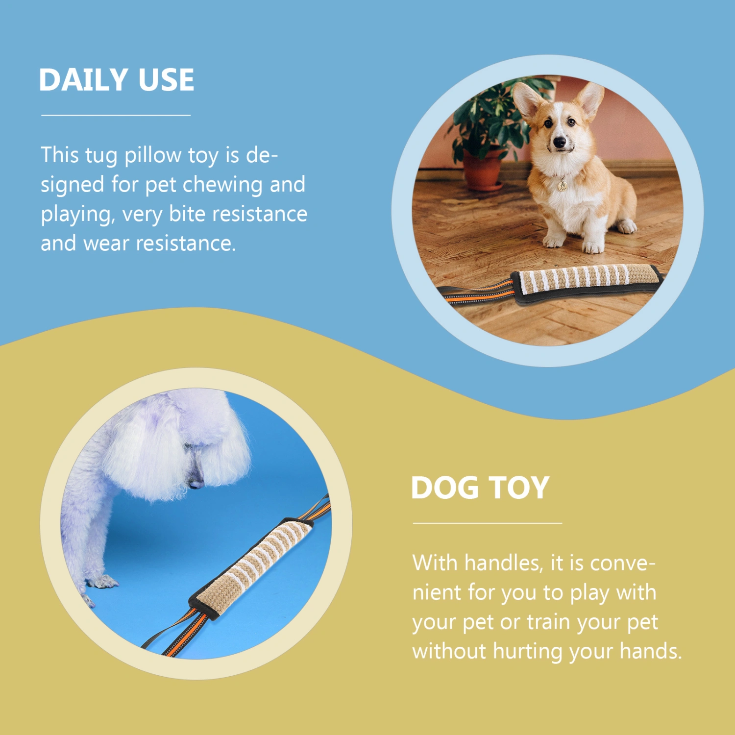 Dog Bite Toy Pet Dog Tug Toy Dog Molar Plaything Dog Training Toy (Black)