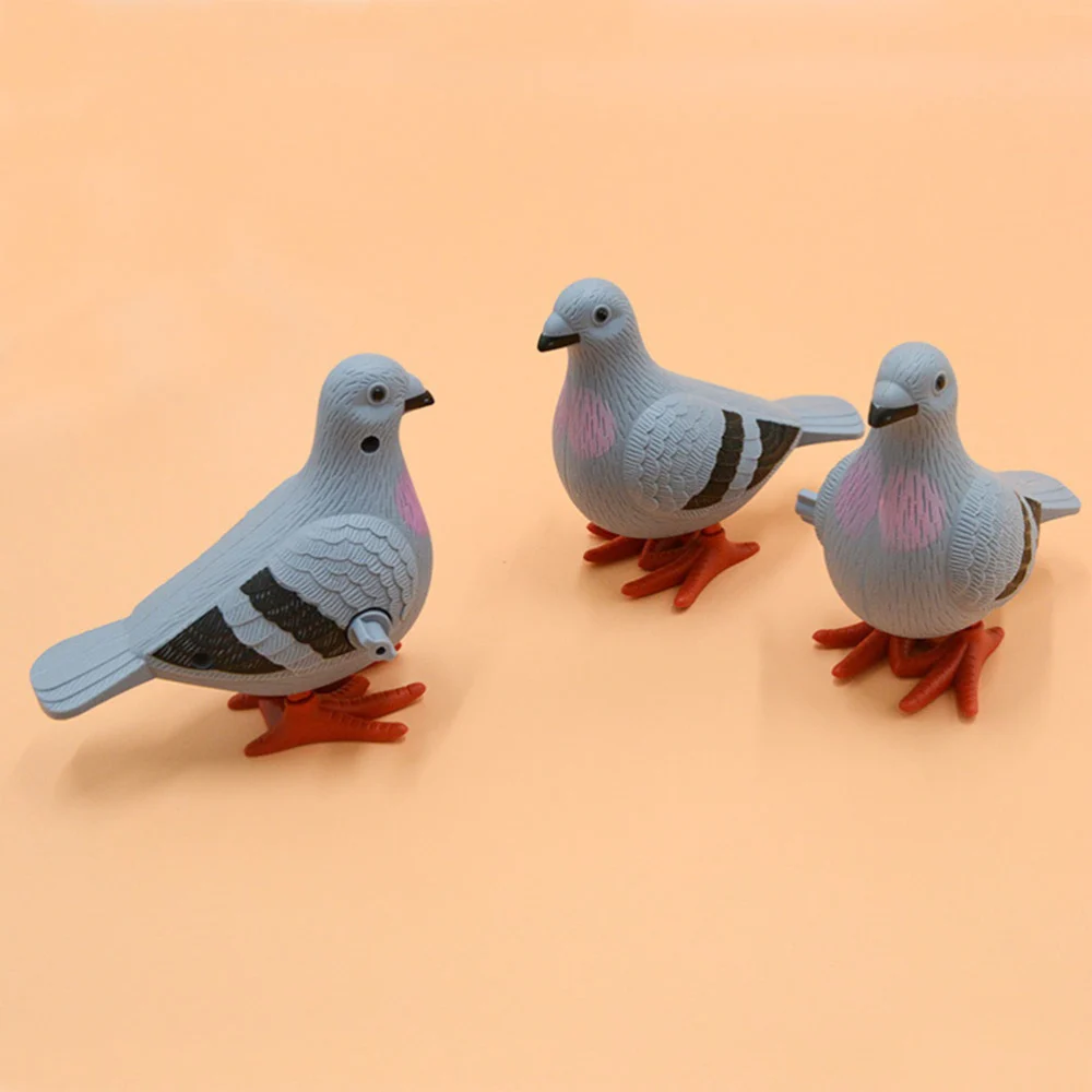 4Pcs Cartoon Pigeon Toy Wind Up Pigeon Adorable Wind Up Toy Simulation Pigeon Toy (Random Color)