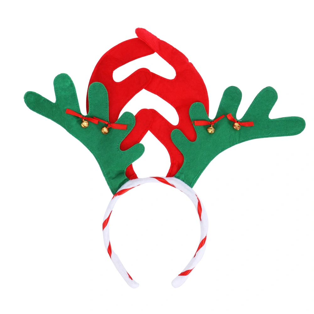 Reindeer Antler Hair Christmas Kids Headband Headwear for Children Christmas Costume Party (Red Green)