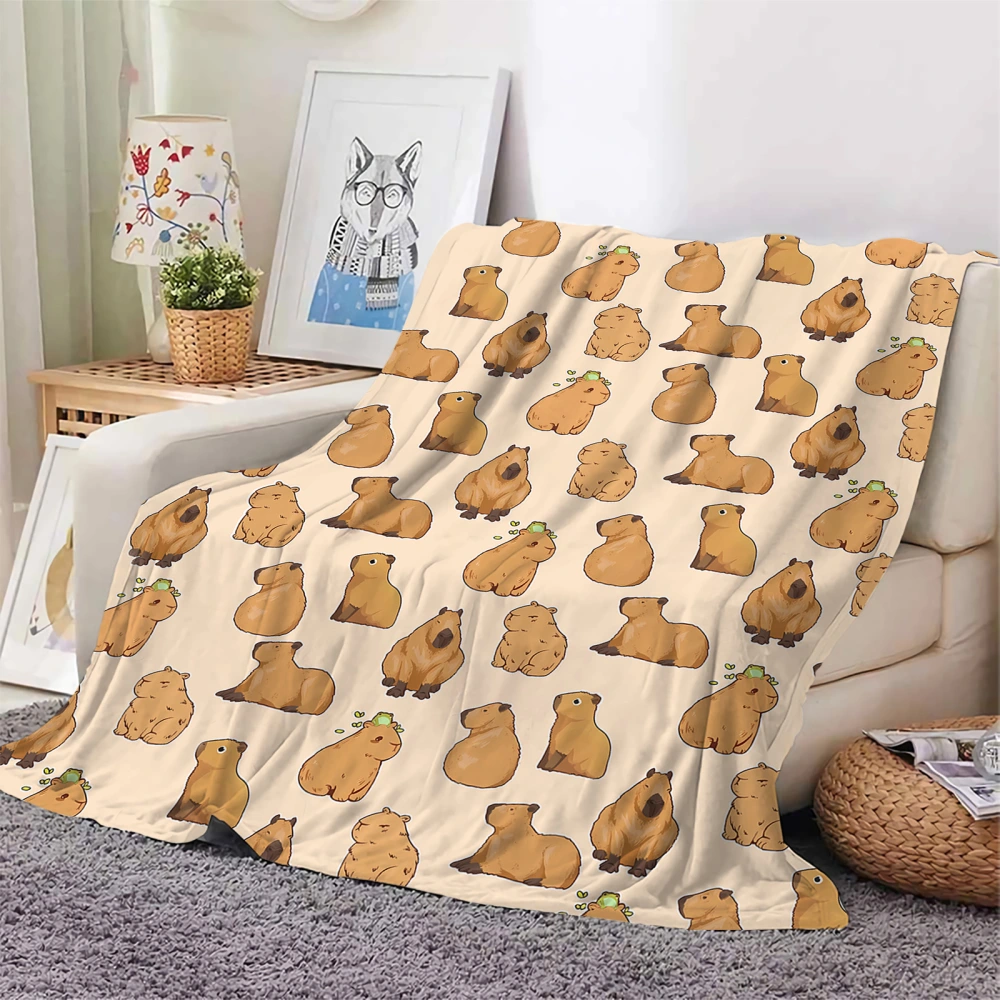 Capybara Animal 3D Printing Flannel Blanket