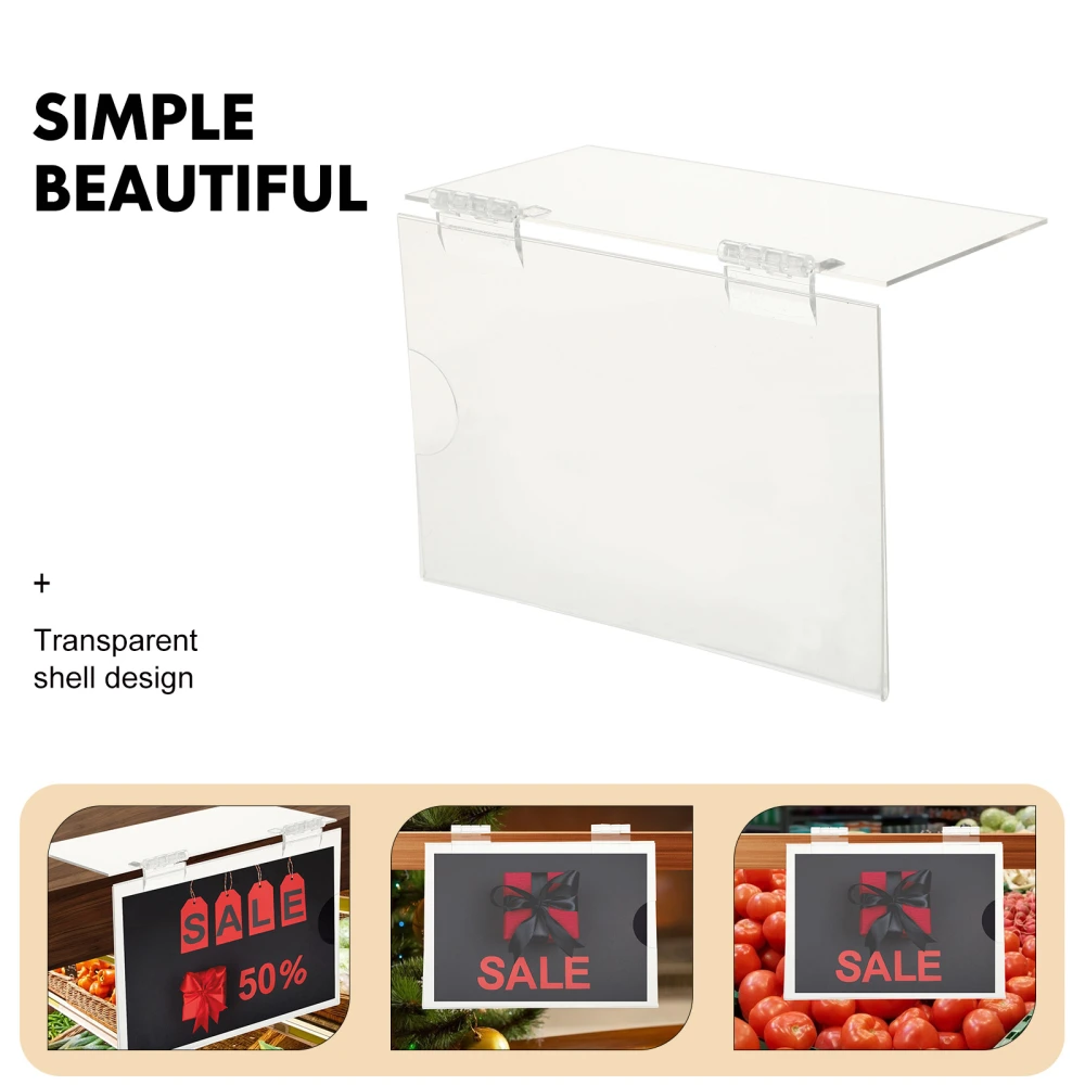 1 Set Transparent Price Tag Holder Acrylic Label Holder Supermarkets Supply