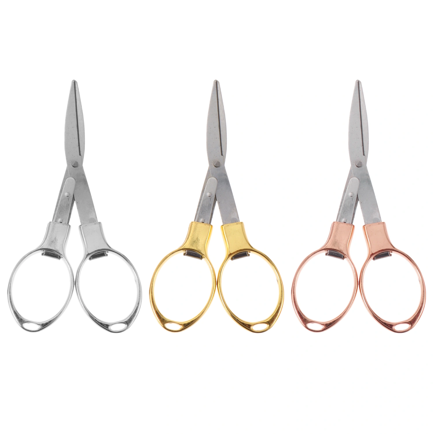 3pcs Multi-use Stainless Steel Folding Scissors Mini Cutter Sewing Scissors