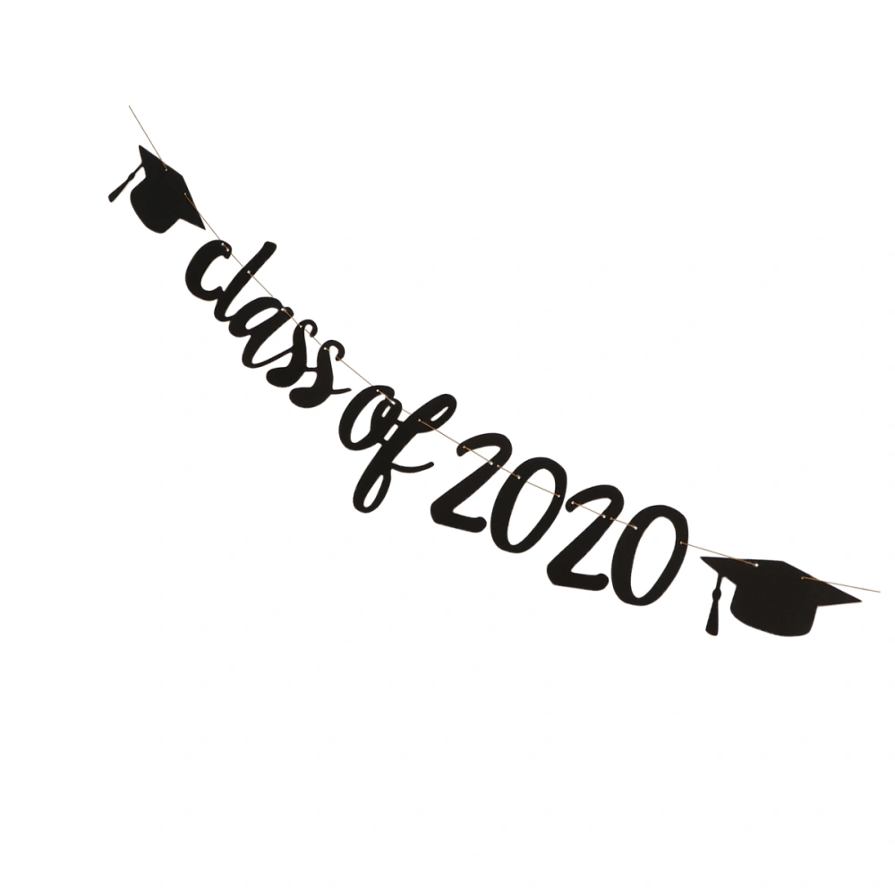 Black 2022 Graduation Theme Bunting Graduation Party Printing Banner Glitter Paper Hanging Pendant Garland Creative Graduation Flag Photo Props Prom Layout Favors