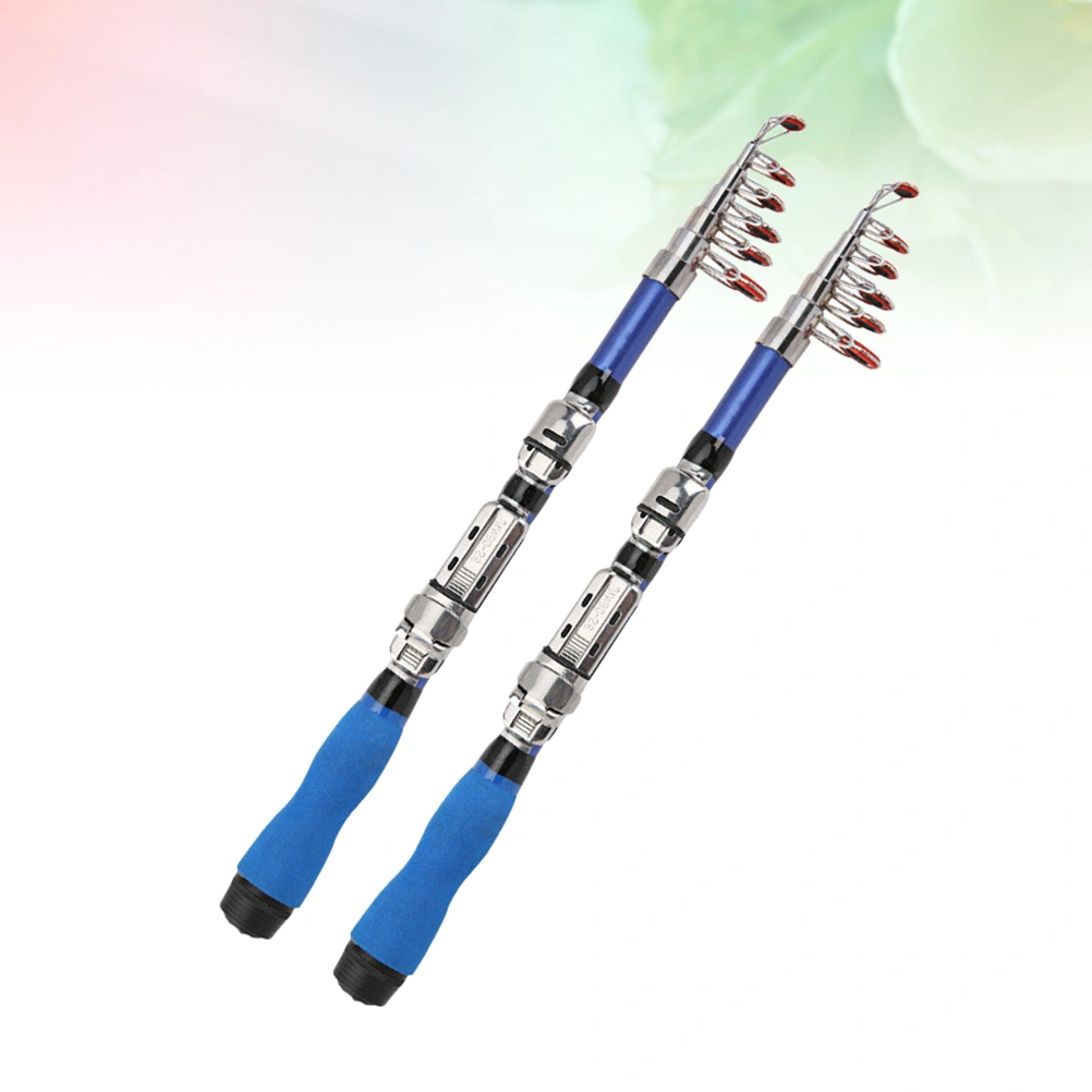 Portable 1.7m Carbon Fiber Telescopic Fishing Rods Travel Fishing Pole Boat Fishing Rod Blue