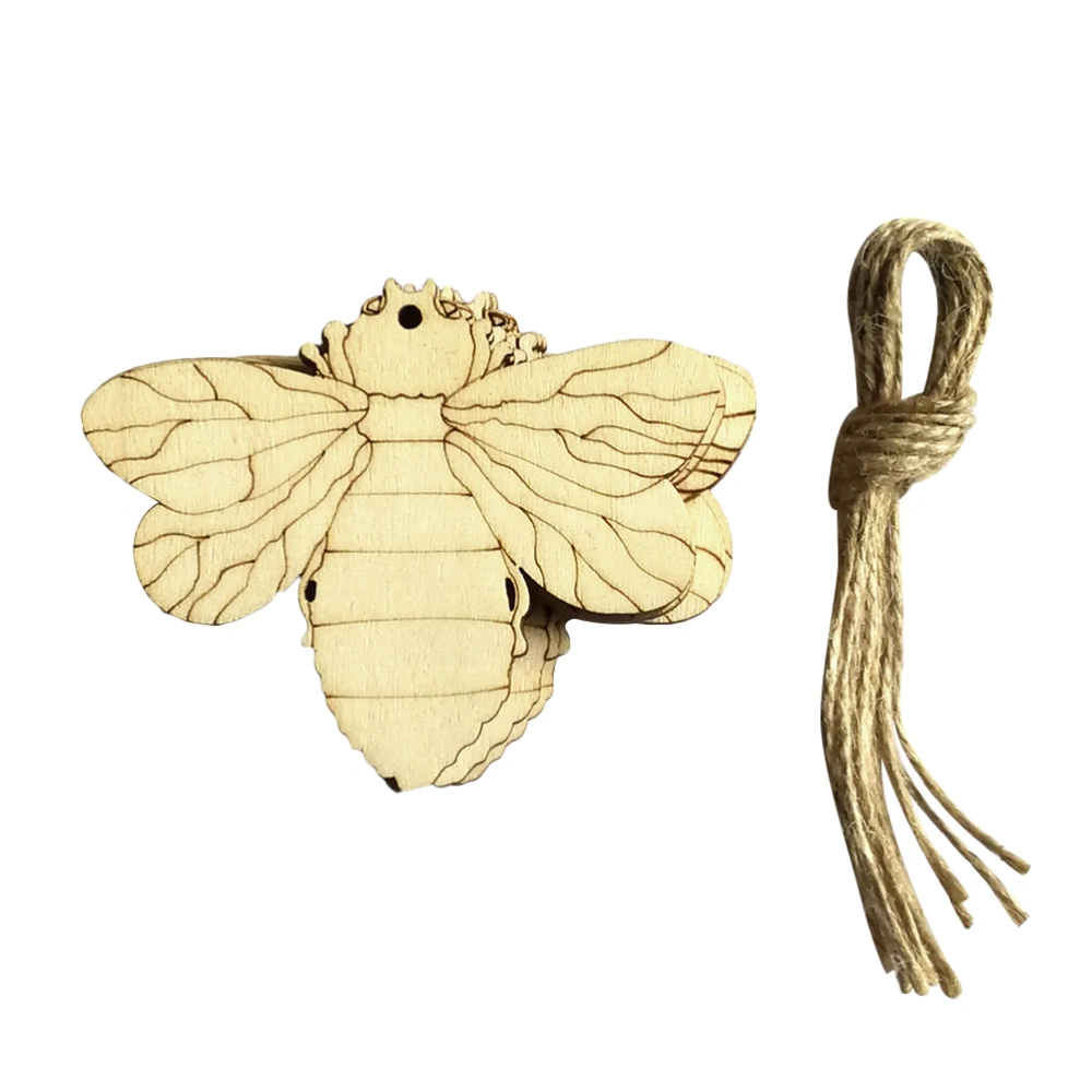 10PCS Honey Bee Wooden Pendant Wall Door Home Party Hanging Ornament