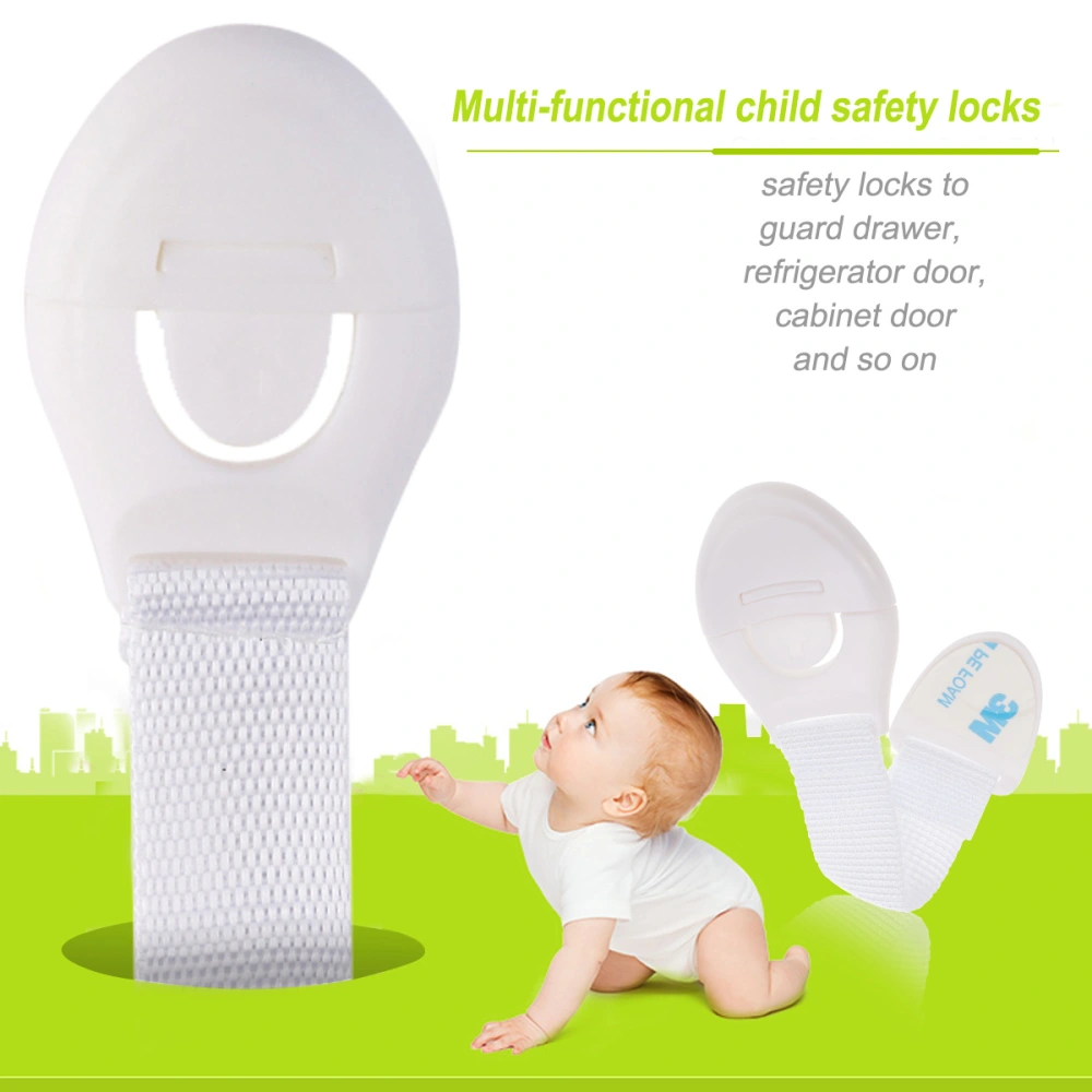 20pcs Portable Multi-functional Baby Infant Child Kids Adhesive Safety Locks Latches Door Cupboard Cabinet Fridge Drawer Locks (White)