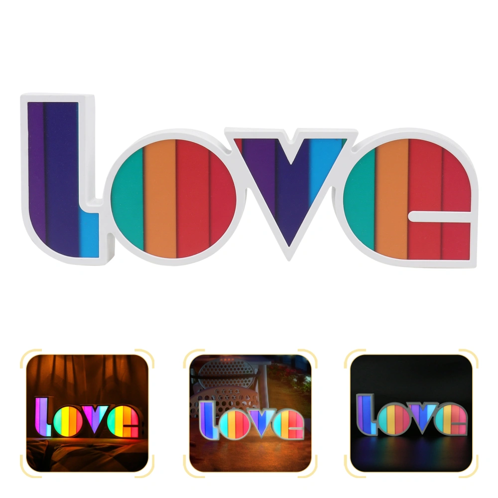 1pc Unique Love Alphabet Light Decorative Lamp Atmosphere Light (Colorful)