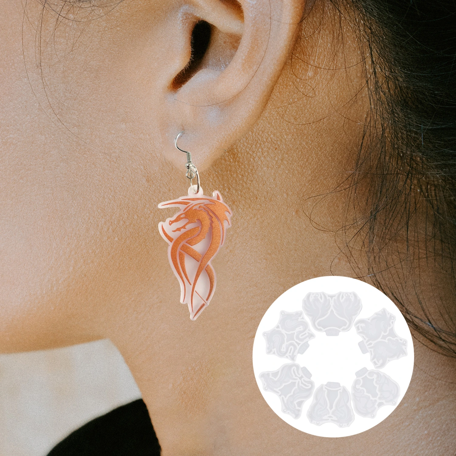 Earring Epoxy Resin Mold Drop Dangle Mold Earring Resin Casting Mold for Jewelries Making