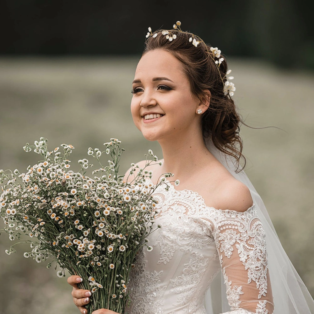 2Pcs Handmade Wedding Hairbands Decorative Bride Headband Bridal Headdress