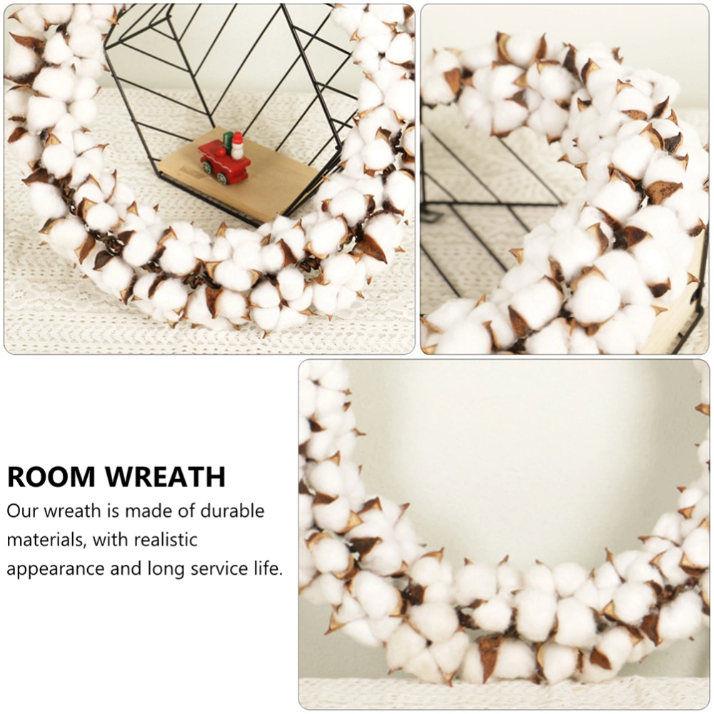 1pc Spring Season Cotton Wreath Door Wall Hanging Wreath Home Store Decoration