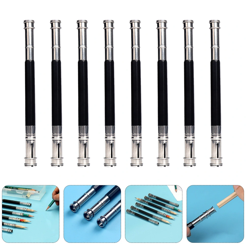 1 Set/8PCS Metal Pencil Extender Lengthen Pencil Holder Pencil Lengthening Cover