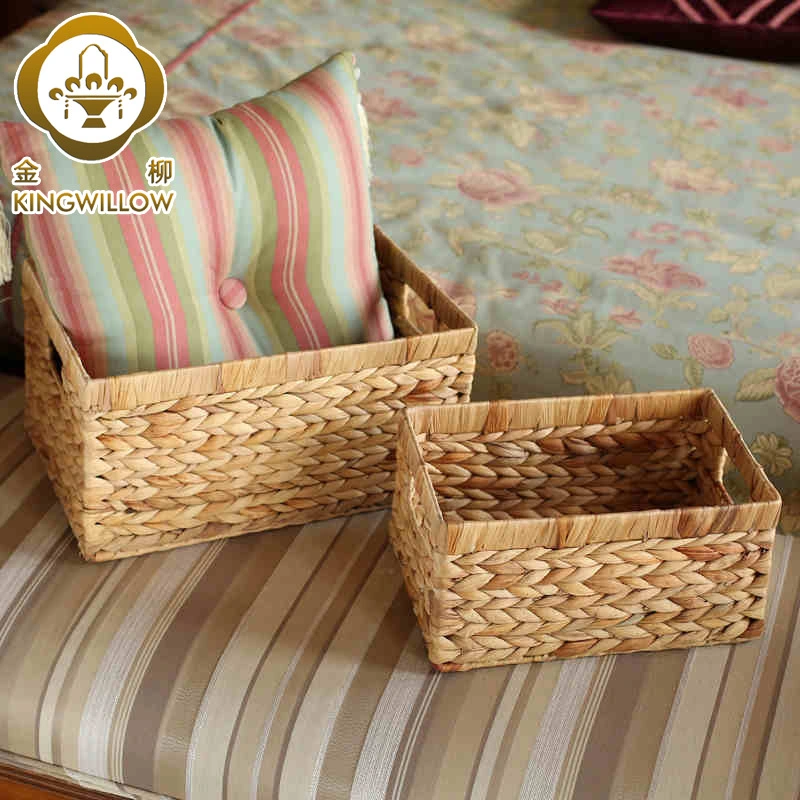 Woven Storage Basket Dried Water Hyacinth Woven Basket Desktop Storage Basket