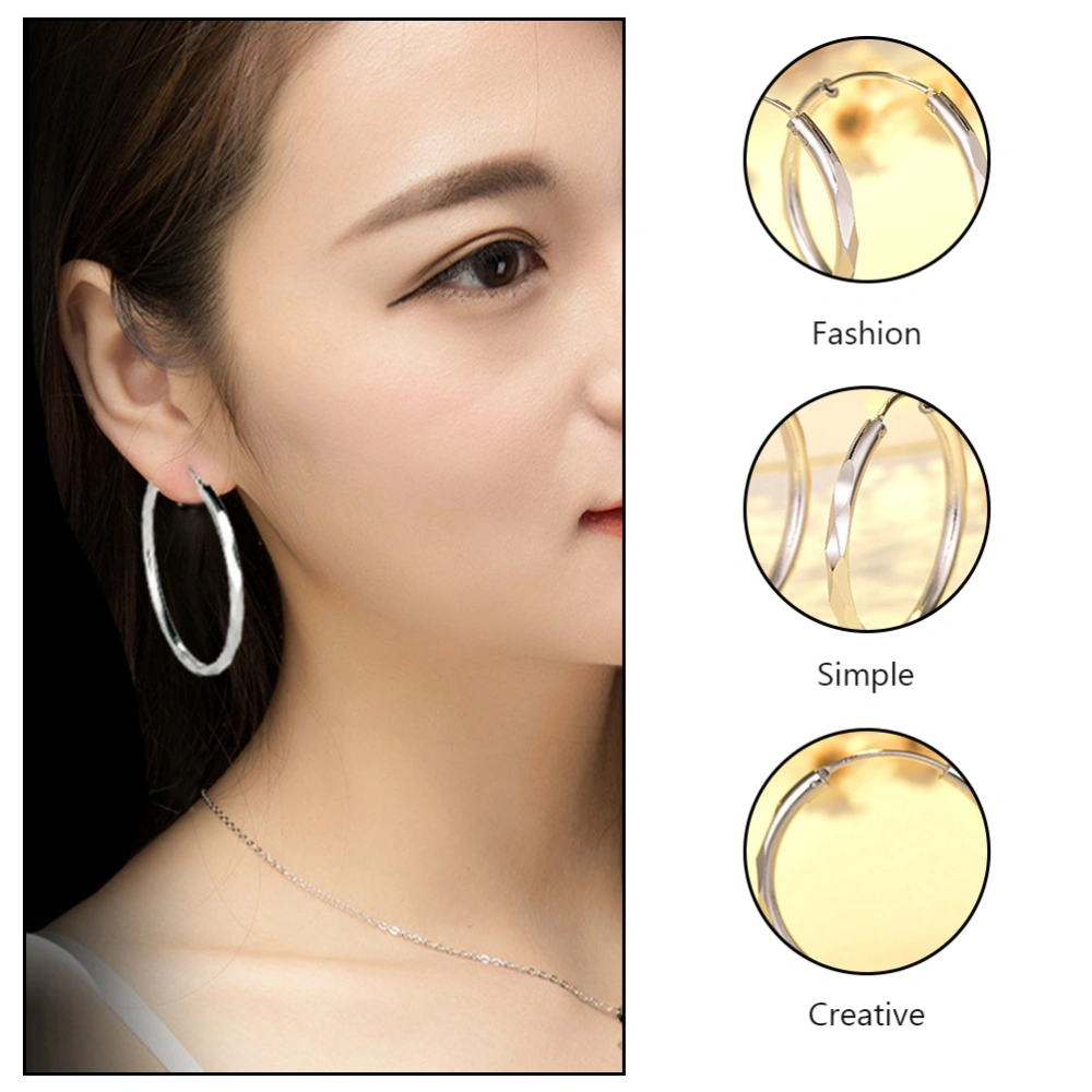 1Pair Simple Circle Earrings Creative Fashion Ear Chains Women Jewelries Silver