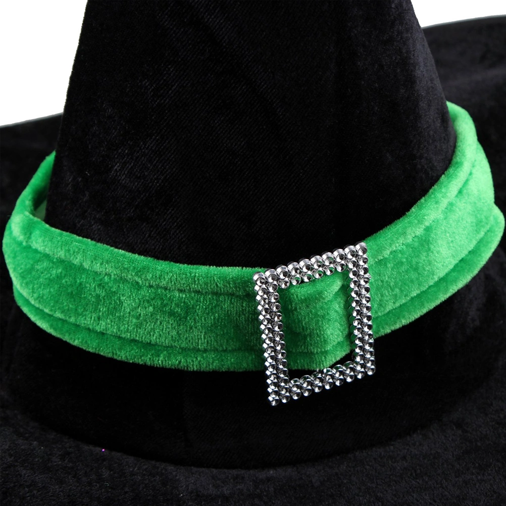 Velour Witch Sorceress Hat Hallowen Fancy Dress Party Costume Accessory (Random Color)