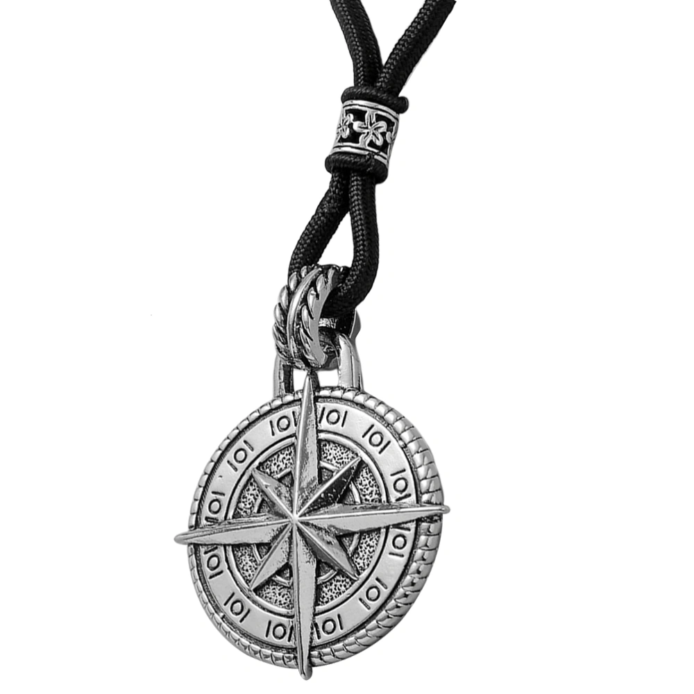 Punk Style Compass Pendant Necklace Vintage Necklace Sweater Chain for Women Men