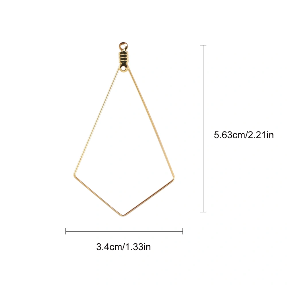 50pcs DIY Ear Jewelry Accessories Stainless Steel Earring Loop with Double Holes Geometric Beading (Triangular Diamond Shape, Golden)