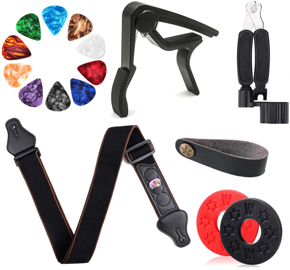 1 Set Guitar Accessories Kit Guitar Strap Capo Electric Guitar Strap with Guitar Picks