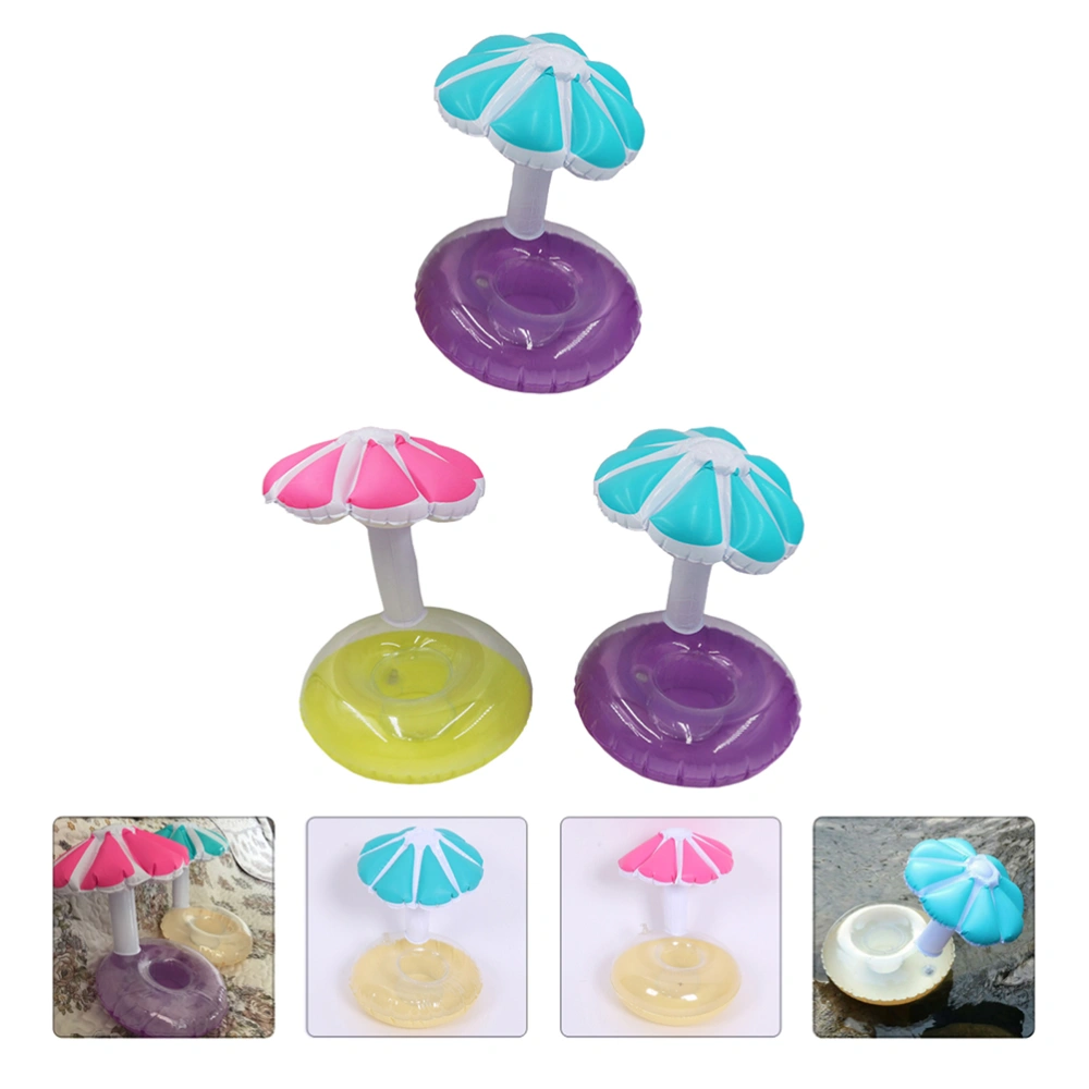 3pcs Inflatable Mushroom Coasters Cup Mat Drinking Bottle Pads (Random Color)