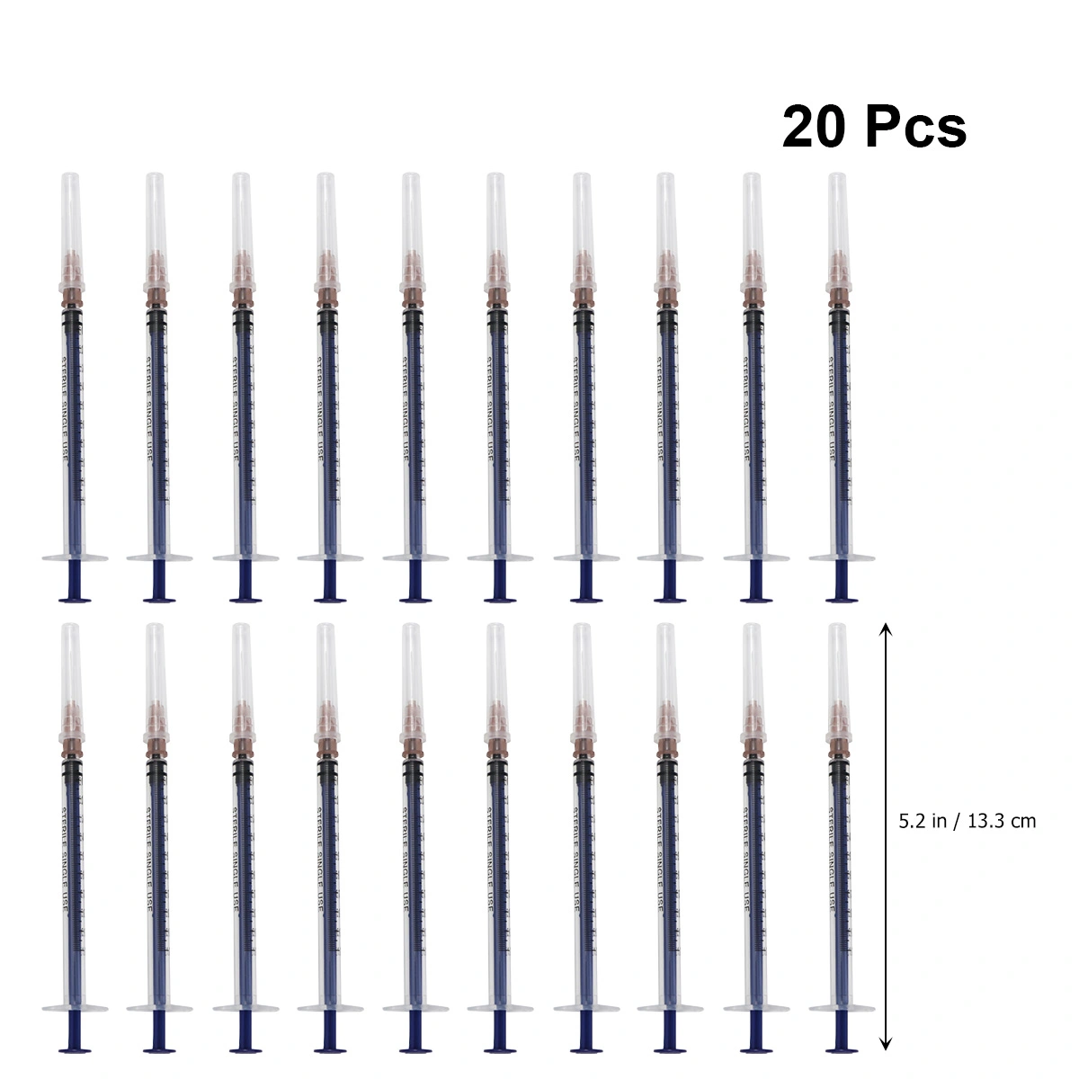 20pcs 1ml Plastic Disposable Injector  Measuring  for Refilling Measuring Nutrient for Experiment