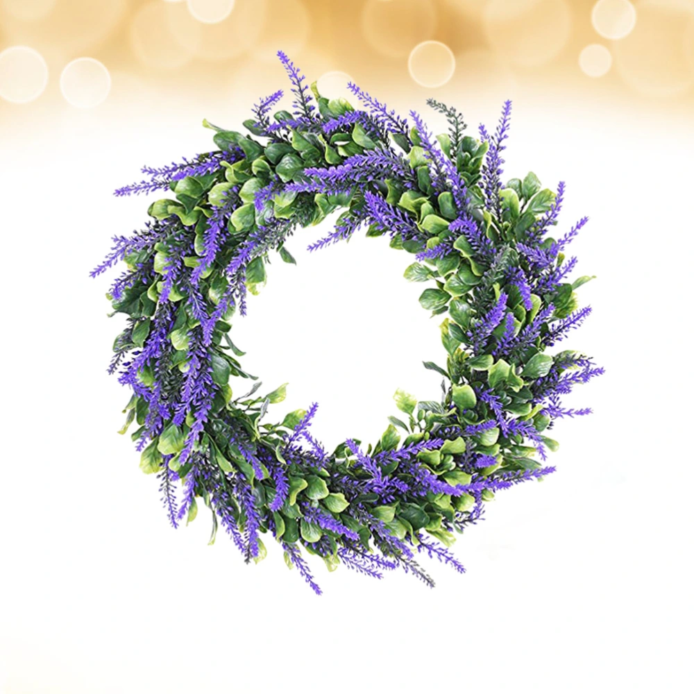 Country Style Simulation Garland Wedding Wreath Decoration Hanging Ornament Photography Props (Large Lavender)