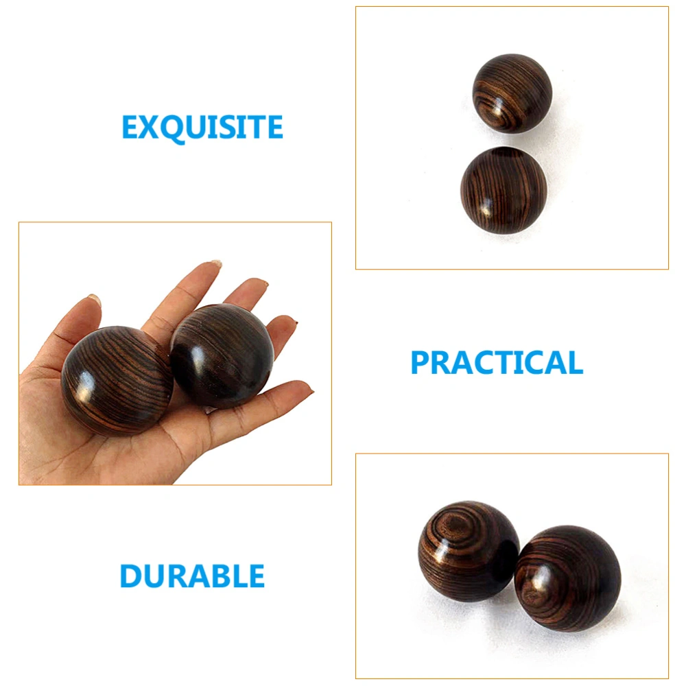 2Pcs Hand Massage Balls Wooden Hand Rolling Balls Hand Exercise Wood Balls Practical Massage Balls