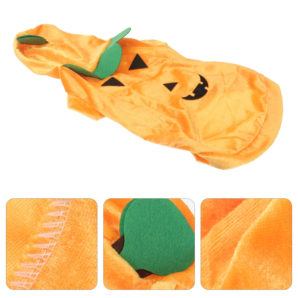 Fashion Dog Puppy Dress Skirt Pet Clothes Hoodie Cotton Cloth for Halloween Party Christmas Gift - Pumpkin/Size M