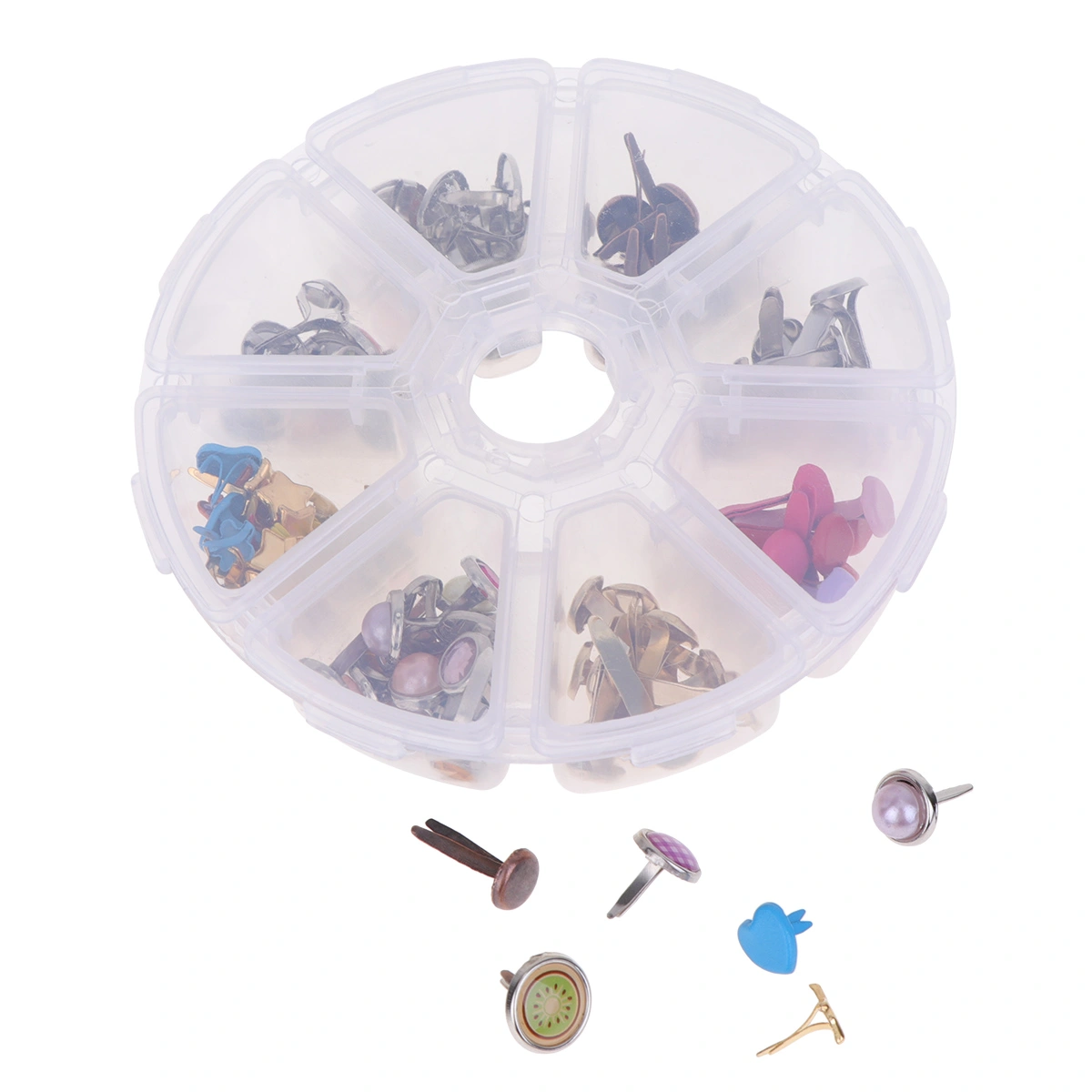 110pcs Colorful Brads Scrapbooking Embellishment Fastener Brads Metal Crafts DIY Materials for Decoration