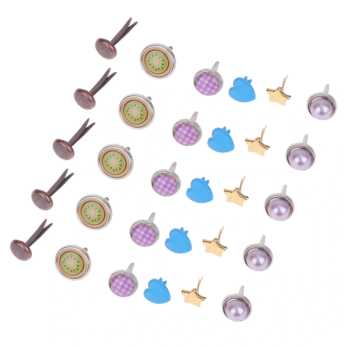 110pcs Colorful Brads Scrapbooking Embellishment Fastener Brads Metal Crafts DIY Materials for Decoration