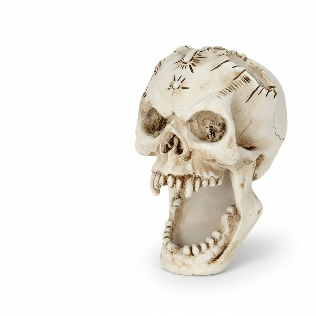 2Pcs skull pen holders jewelry storage boxes Halloween supplies (White)