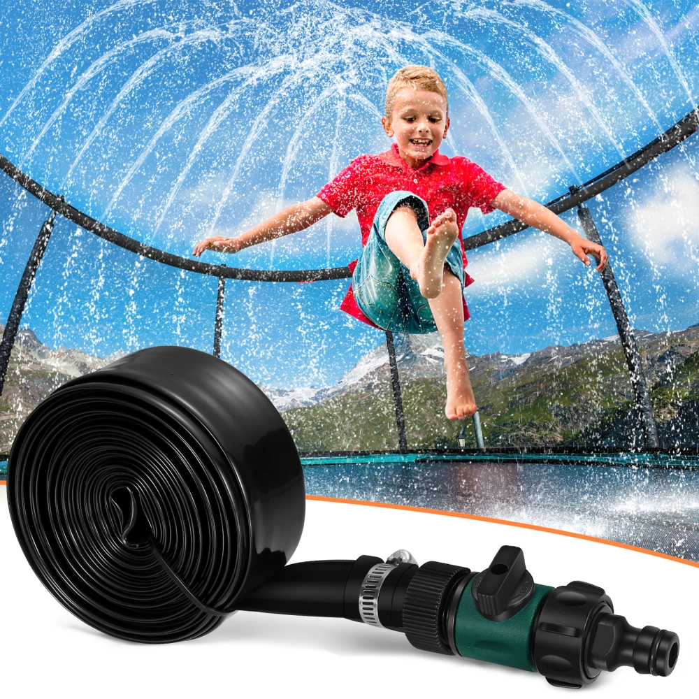 Toyvian Trampoline Sprinkler 12m/39.3ft Water Play Sprinkler Backyard Garden Water Sprinkler Trampoline Accessory Outdoor Water Trampoline Toy for Boys Girl (Green)