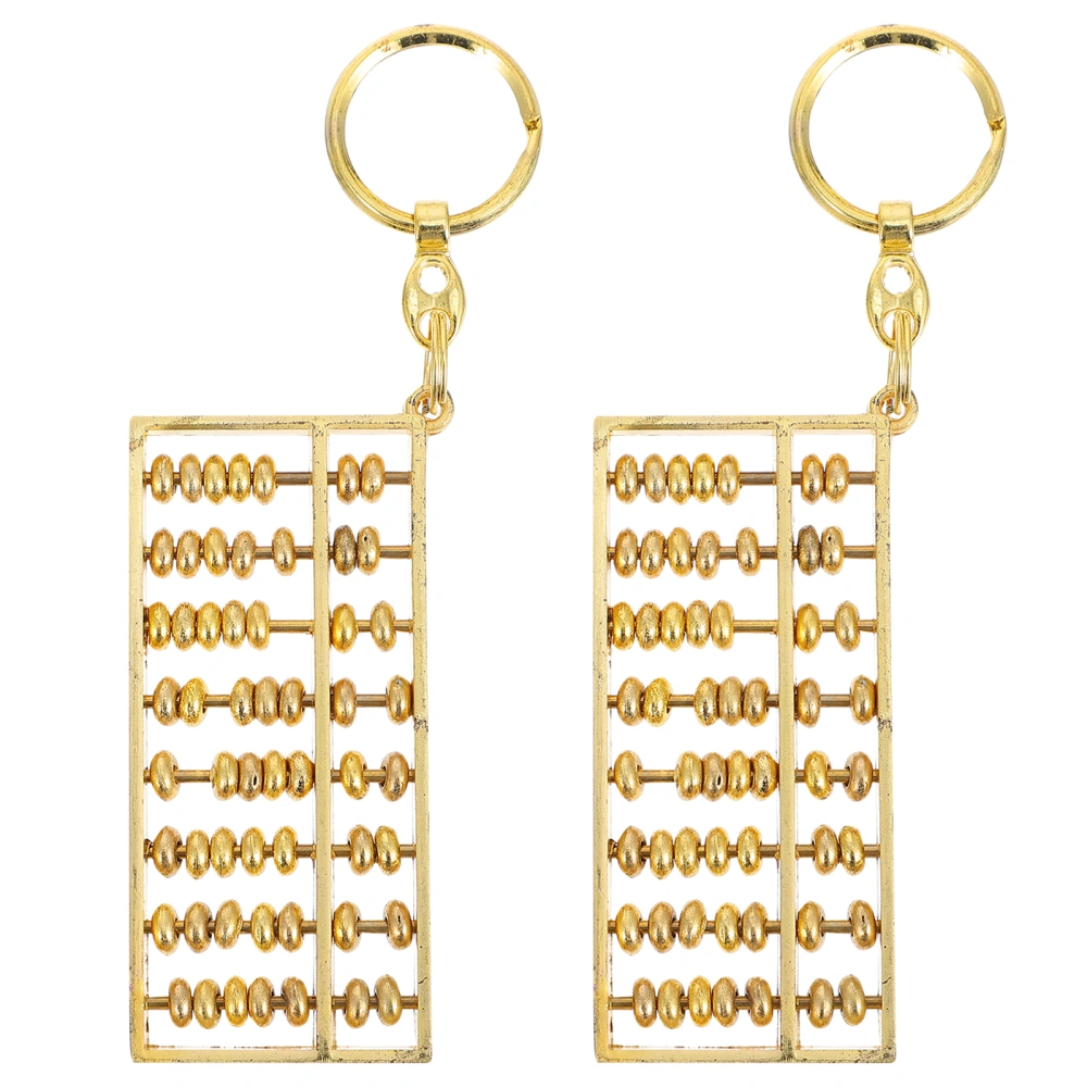 2pcs Creative Abacus Key Chains Abacus Key Pendants Copper Alloy Key Rings