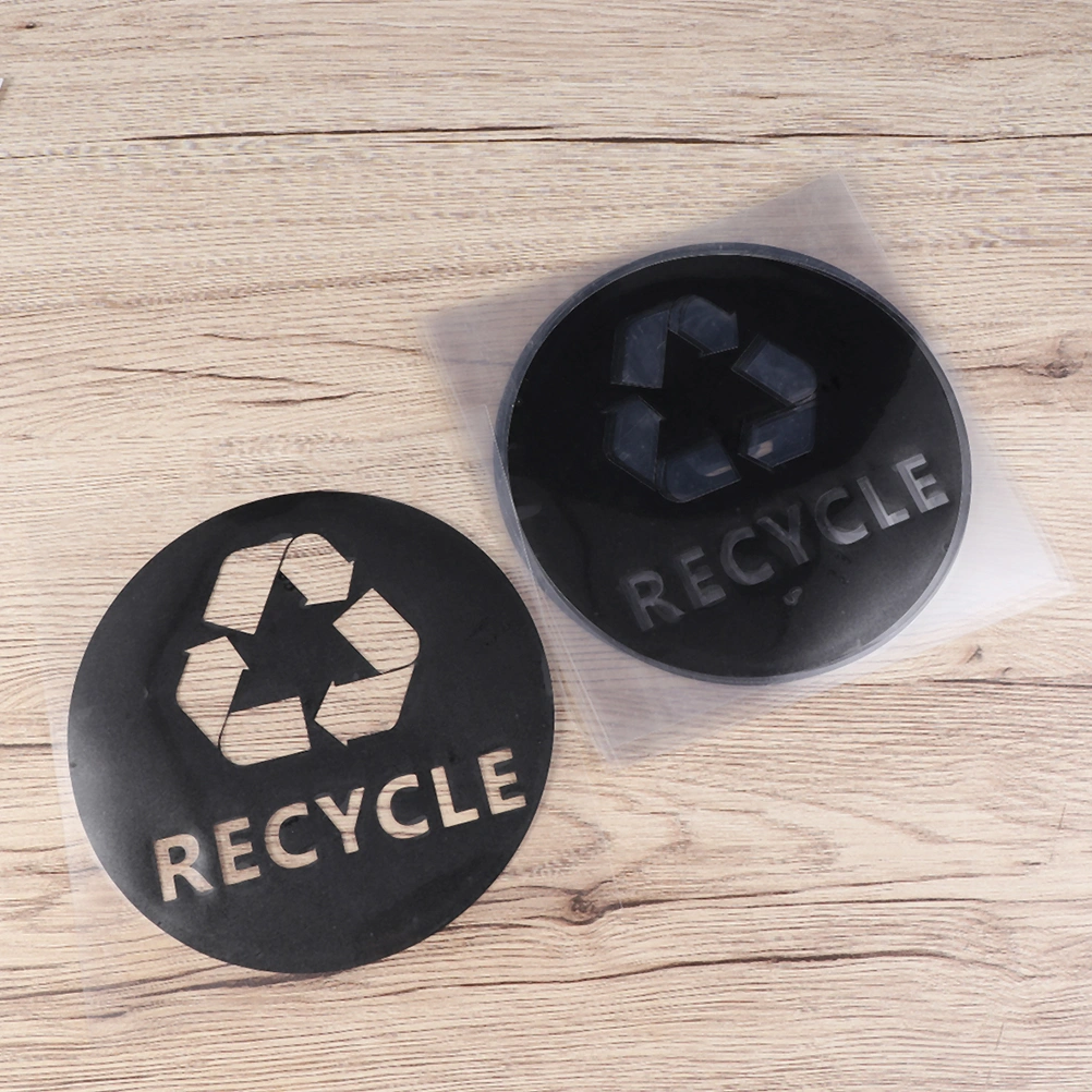 2PCS PVC Garbage Can Trash Bin Recycle Symbol Stickers Waterproof Window Car Truck Recycle Mark Stickers