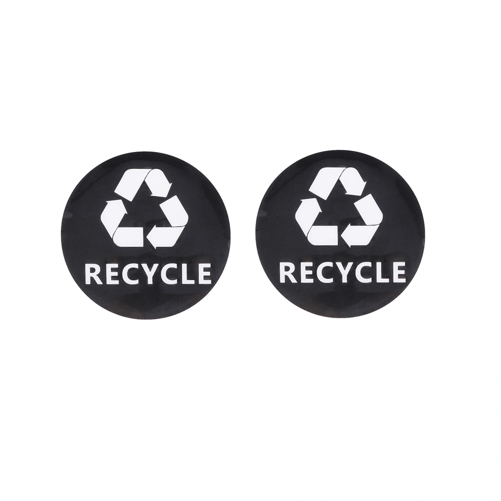 2PCS PVC Garbage Can Trash Bin Recycle Symbol Stickers Waterproof Window Car Truck Recycle Mark Stickers