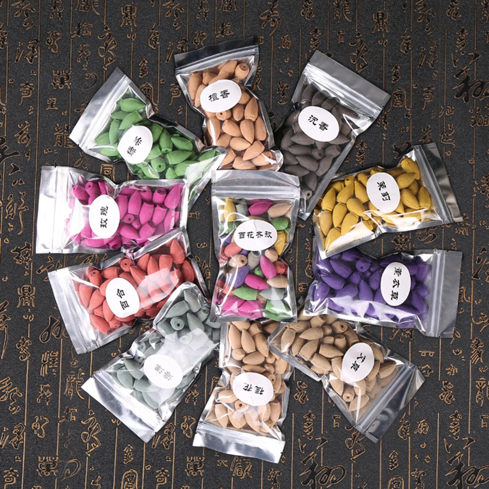 80pcs Backflow Variety Mixed Aromatherapy Incense Cones Assorted Natural Fragrant Cones(Lily)