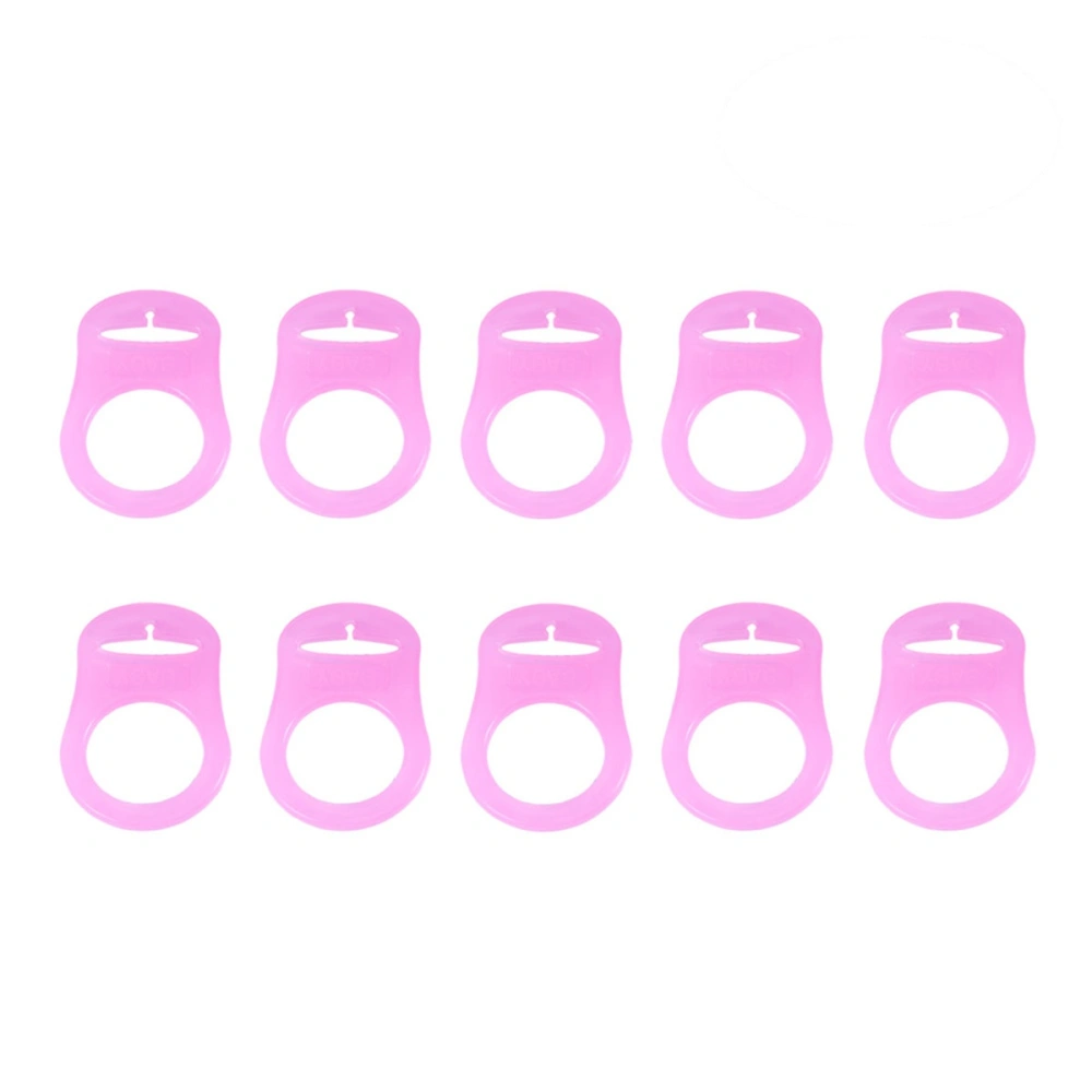 10pcs Silicone Baby Dummy Pacifier Clips Holders Baby Rings (Pink)