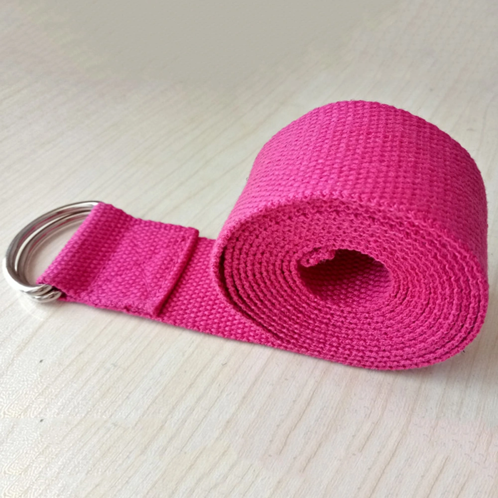 Yoga Fitness Strap D Ring Yoga Exercise Strap for Stretching Flexibility Physical Therapy (Pink)