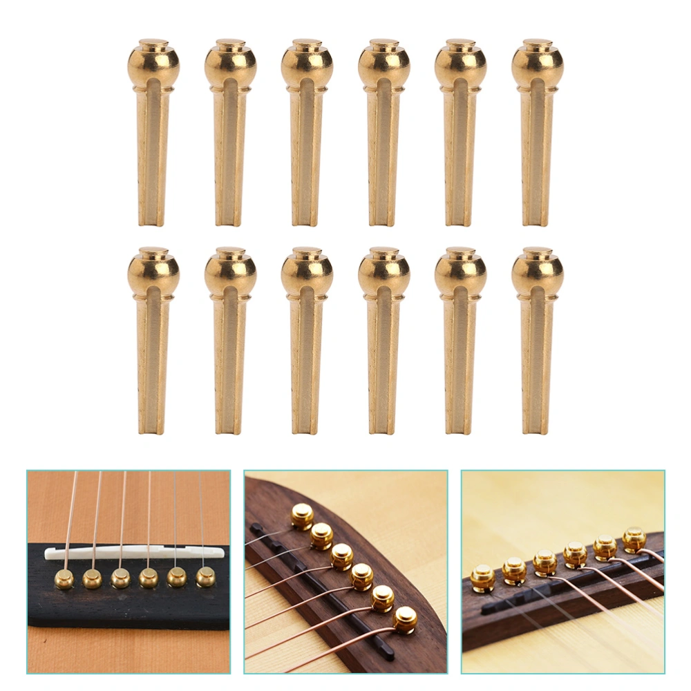 12pcs Guitar String Pin Electric Guitar Tuning Pegs Brass Guitar Bridge Pin