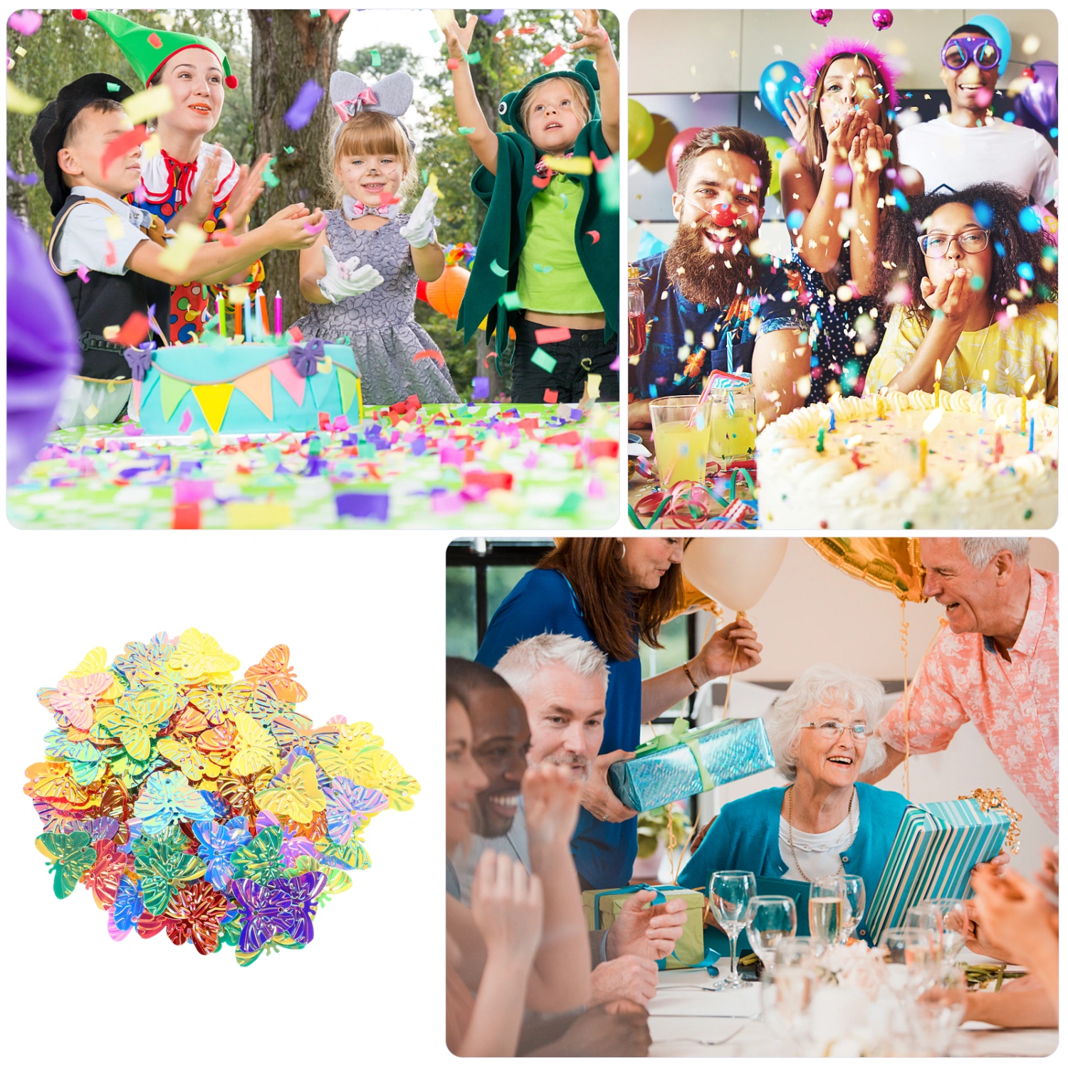 100pcs Art Confetti Holographic Colorful Craft Shaking Cards Decor